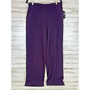Kim Rogers 10 Petite Comfort Waist Pull On Pants Burgundy Maroon NWT